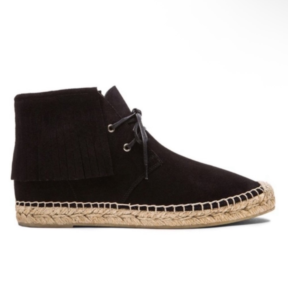 NEW SAINT LAURENT Fringe Suede Espadrille Black Desert Boots Size 36 - Picture 2 of 16